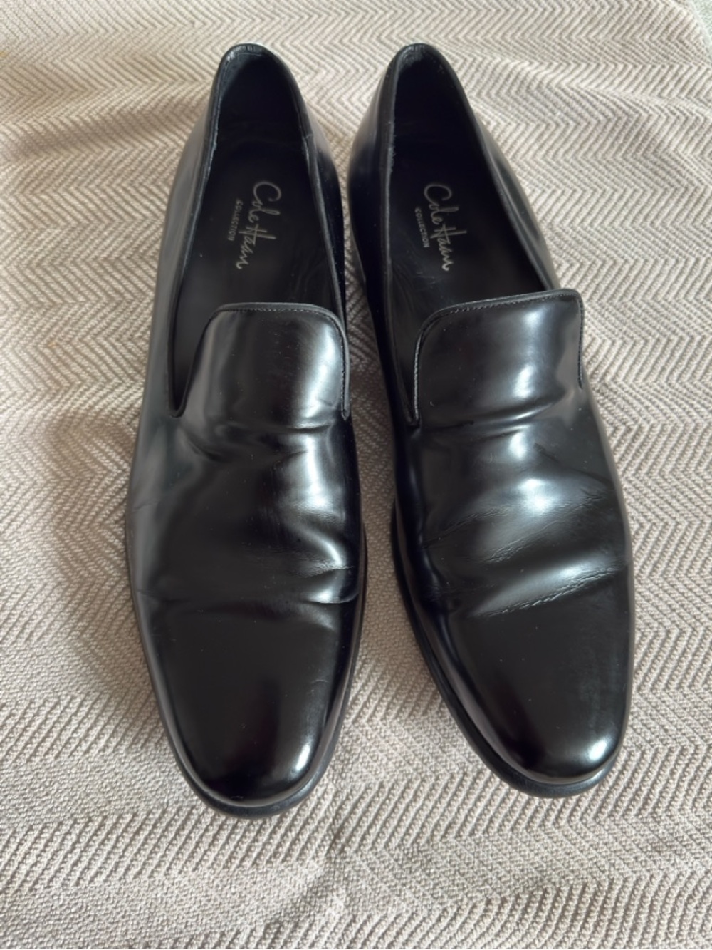 Cole Haan Black Leather Slip-On Loafers
